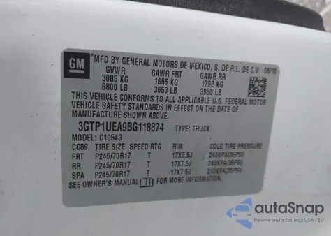 2011 GMC Sierra 1500 Sl from USA, damaged, VIN 3GTP1UEA9BG118874